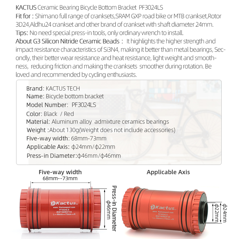 KACTUS Bicycle Bottom Bracket  - đánh giá và giá Tech Bike Accessories