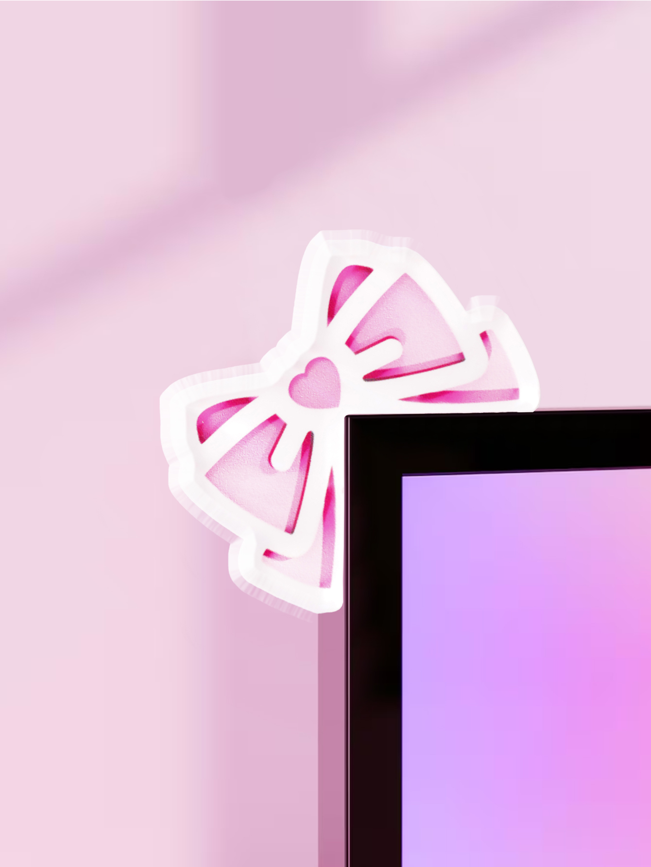 Kawaii Bow Monitor Decor Pink  - đánh giá và giá Tech Gaming Accessories